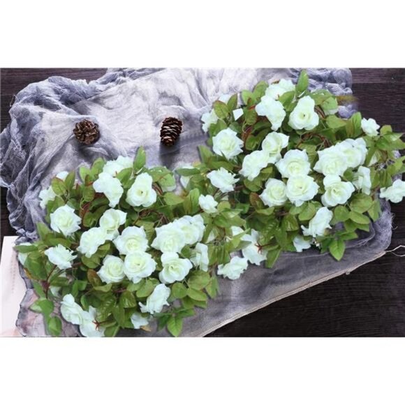 4 Pack (29.8 FT) Artificial Rose Vine Flowers Garland Hanging Baskets Rose Ivy - Picture 14 of 14